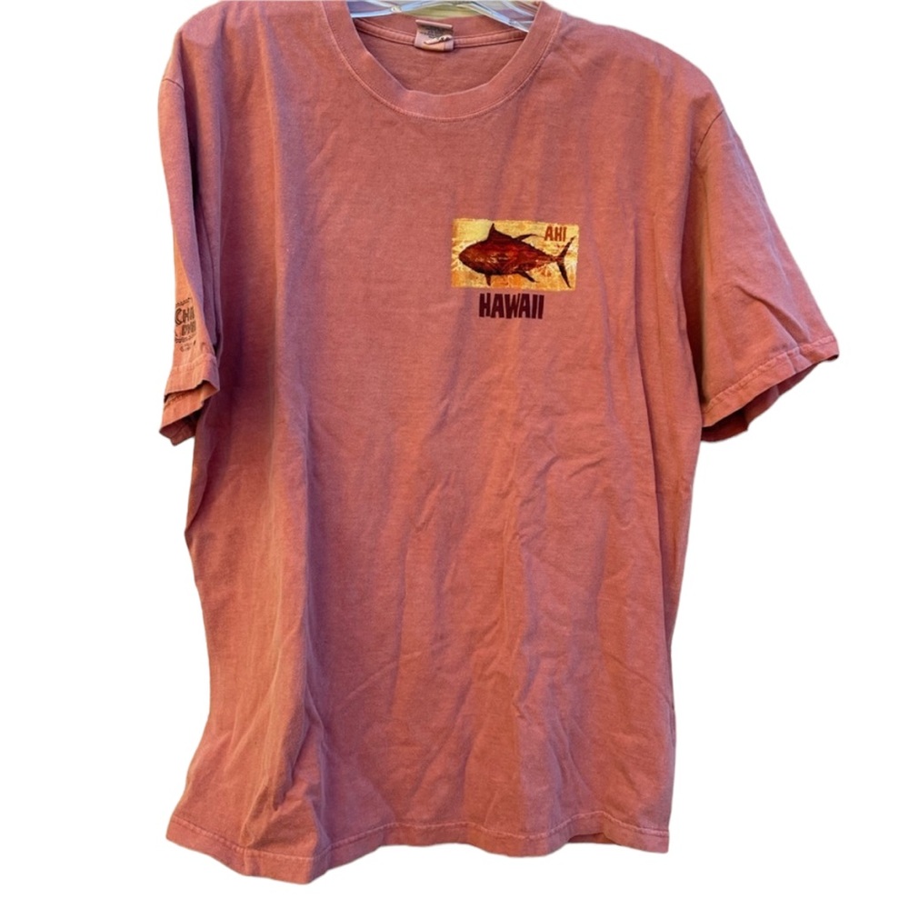 Crazy Shirts Ahi Hawai’i Chile Dyed Graphic Short Sleeve Tuna Tee Unisex Large - Picture 2 of 8
